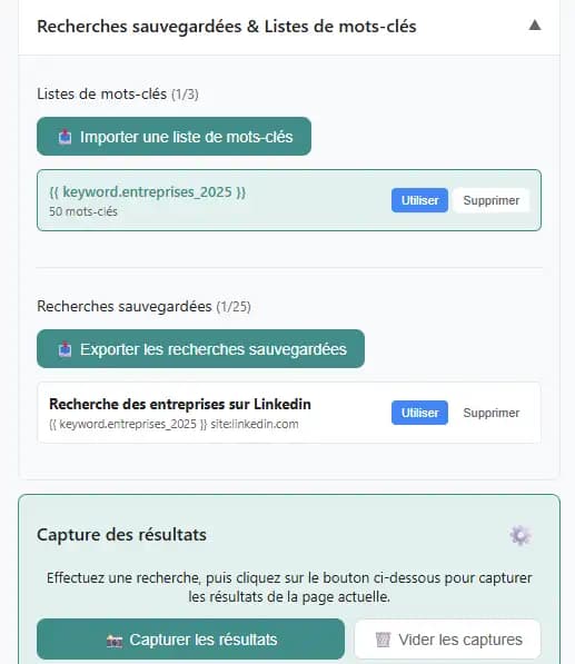 Requêtes sauvegardées
